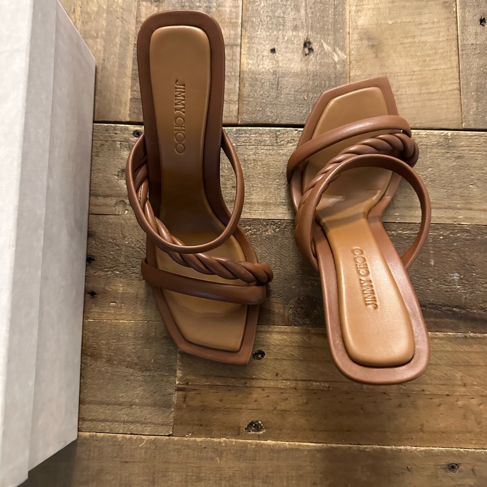 Jimmy Choo Tan Leather Heels